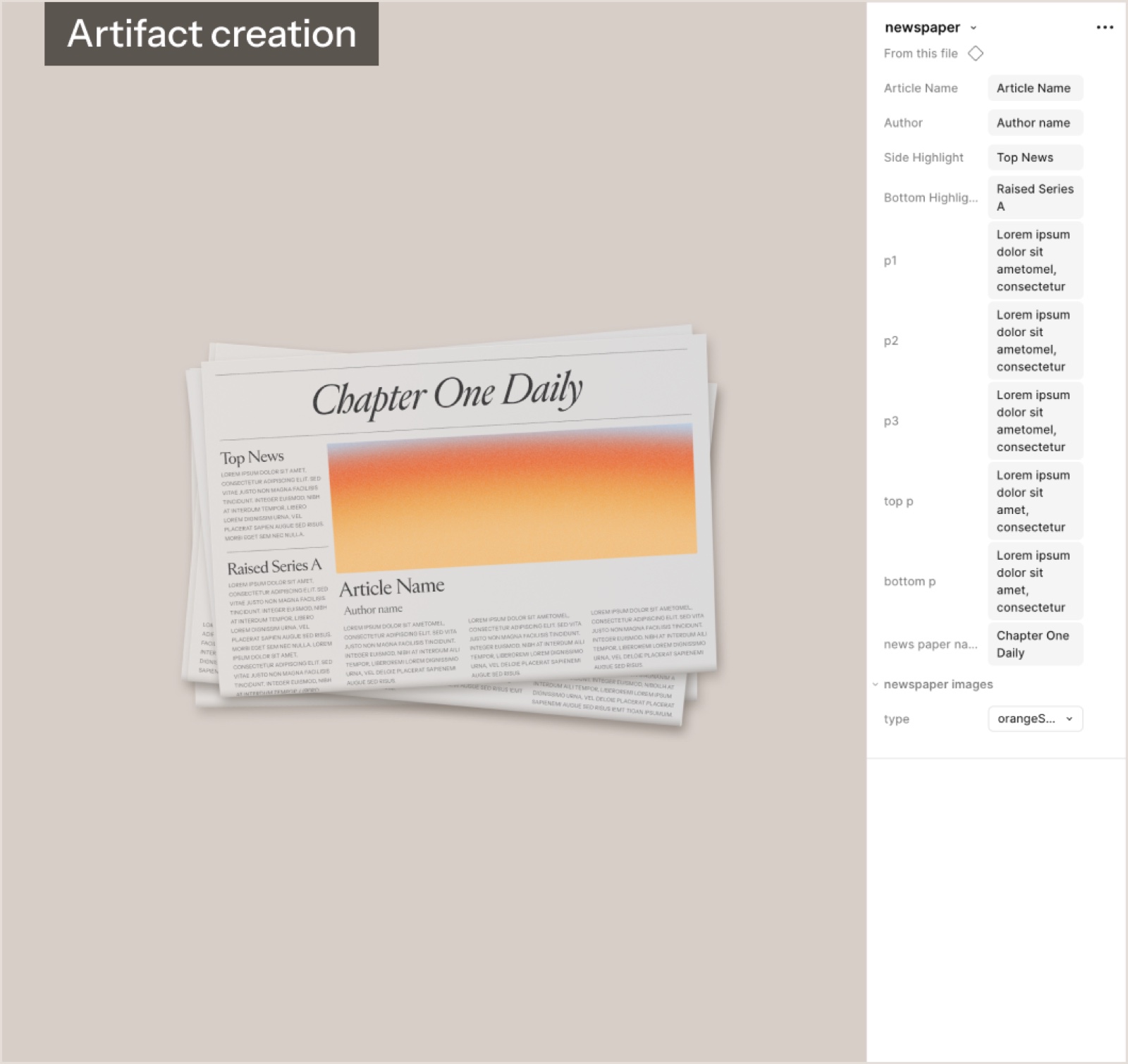 Artifact creation: how the book covers are built for each founder