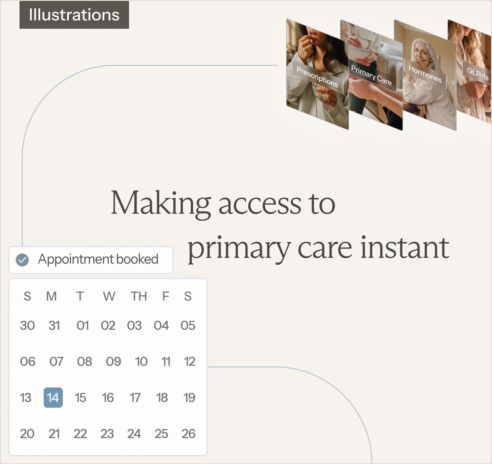Illustrations: Making access to primary care instant, with an appointment booked calendar